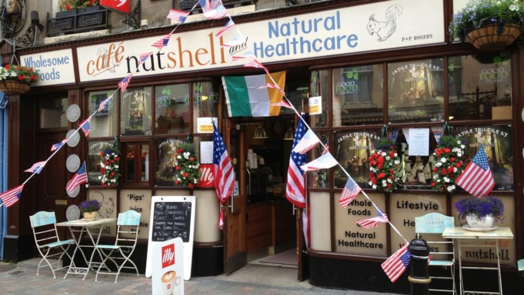 Café in New Ross ready for the Kennedy family today. Photograph: Peter Murtagh