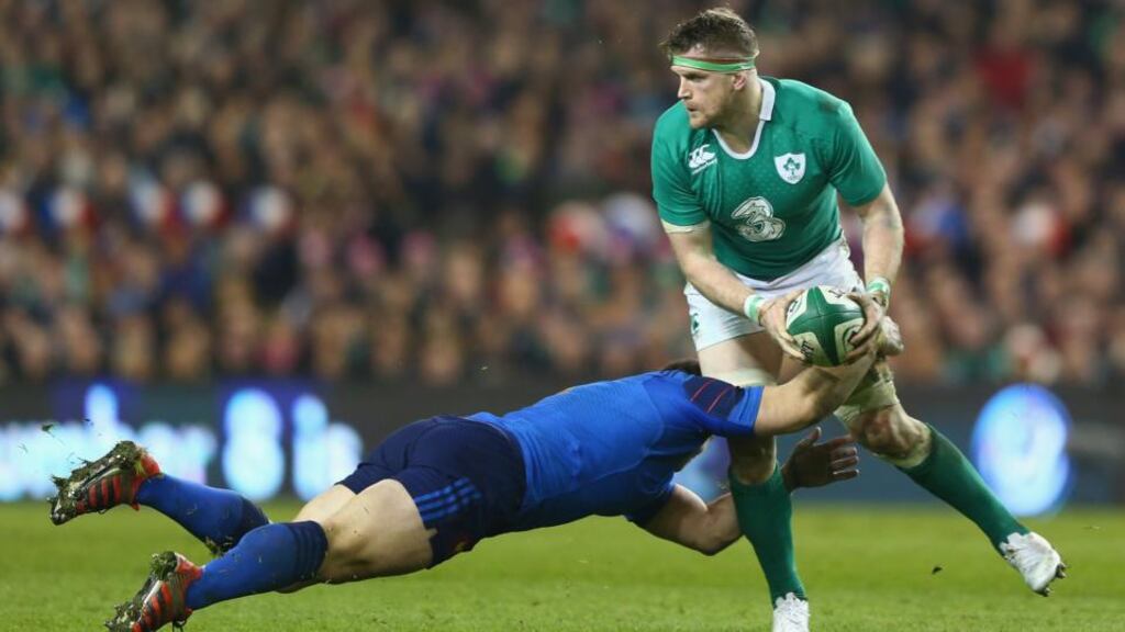 Jamie Heaslip is out of the England encounter with broken vertebrae. Photograph: Michael Steele/Getty Images