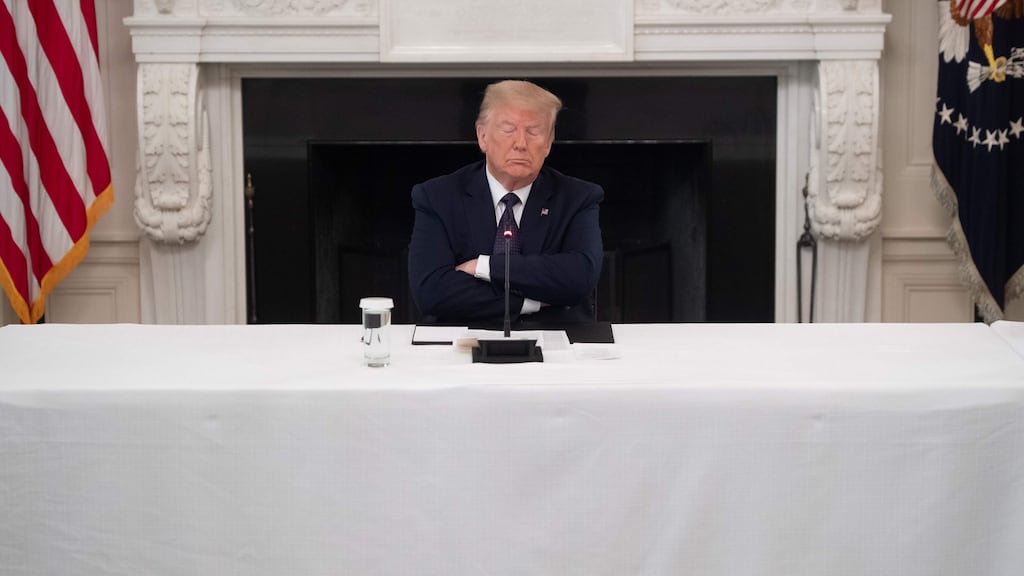 Asleep at the wheel? US president Donald Trump hosting a roundtable discussion at the White House this week. Photograph: Saul Loeb/AFP/Getty