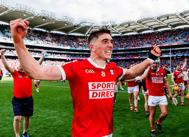 Cork’s Ciarán Joyce celebrates beating Limerick. Photograph: James Crombie/Inpho