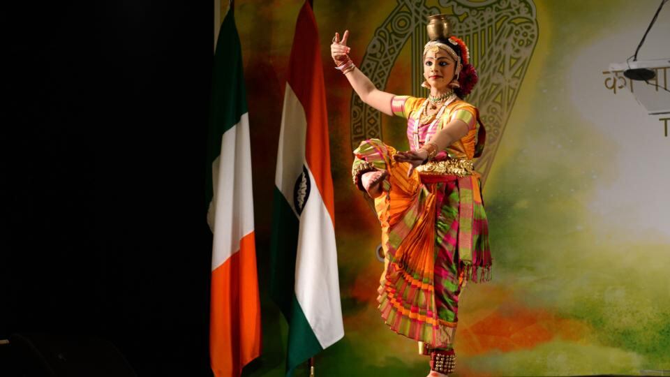 Entertainment before members of the Indian community welcomed Indian prime minister Narendra Modi to Ireland at an event in the Double Tree Hotel, Dublin. Photograph: Dara Mac Dónaill/The Irish Times