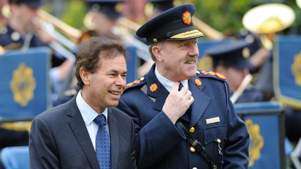 Garda Commissioner Martin Callinan and Minister for Justice Alan Shatter at a memorial service for gardaí killed in the line of duty at Dublin Castle on Saturday. Photograph: Niall Carson/PA