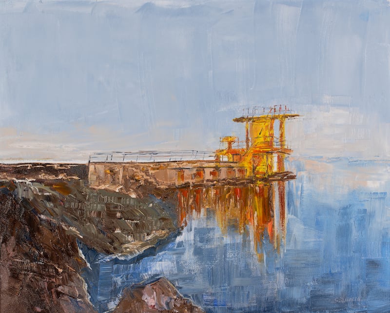 The Salthill Diving Boards by Susan Cronin (born 1965) with an estimate of €1,000-€1,500