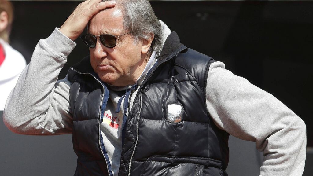 Romania’s head coach Ilie Nastase was asked to leave the court for his behaviour during the FedCup play-off match against Britain last month. Photograph: Reuters