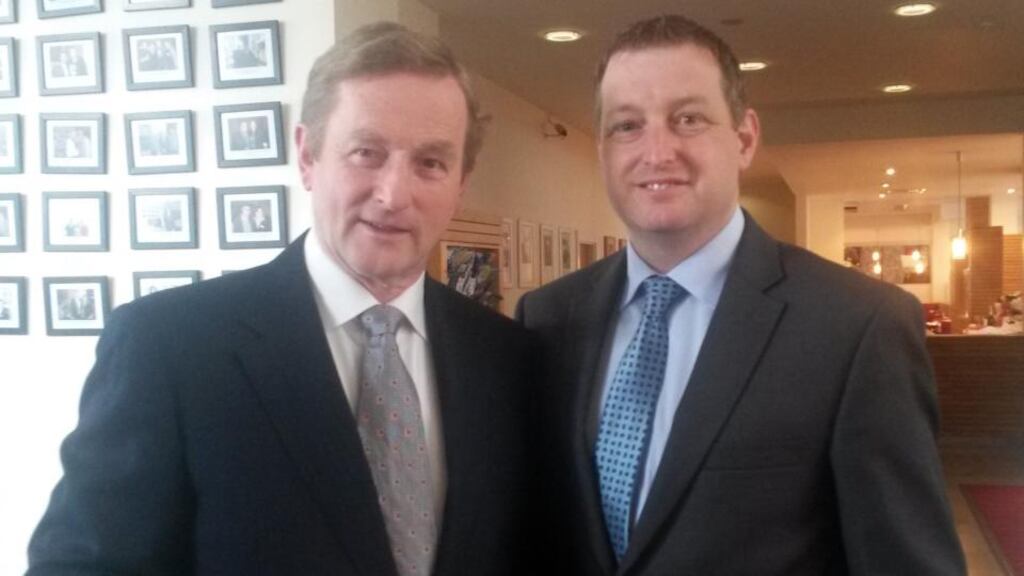 File photograph of Taoiseach Enda Kenny with FG Seanad candidate John McNulty. Photograph: Donegal Daily