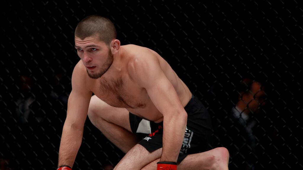 Khabib Nurmagomedov in action during UFC 205 at Madison Square Garden last November. Photograph: Michael Reaves/Getty Images