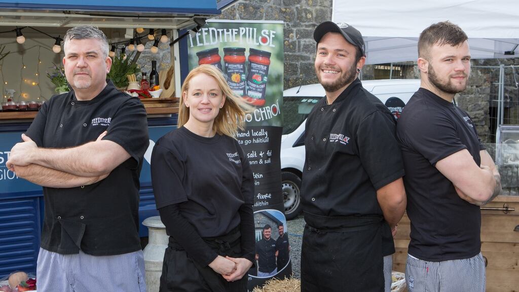 Feed The Pulse co-owner Owen McArdle with Aisling Ainsworth, Glen McArdle and Daniel McArdle. Photograph: Martina Regan