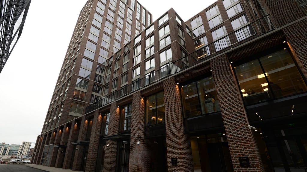 Kennedy Wilson recently finished a commercial and residential complex on the south bank of the Liffey, Capital Dock, which it owns in a 50/50 partnership with insurer Axa. Photograph: Dara Mac Dónaill