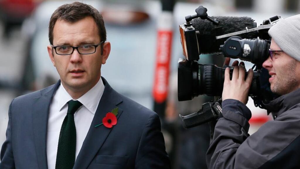 Former News of the World editor Andy Coulson arrives at the Old Bailey courthouse in London today. Photograph: Stefan Wermuth/Reuters