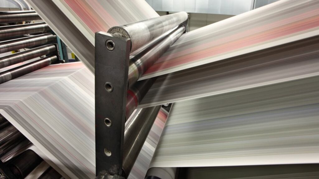 It is understood 16 out of the 30 staff at the printing plant of Celtic Media in Co Meath will be made redundant. Photograph: iStock