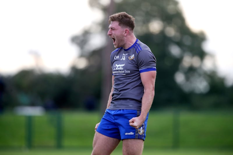 Mulroy celebrates after Naomh Máirtín beat Ardee St Mary's in the 2020 Louth county final. Photograph: Bryan Keane