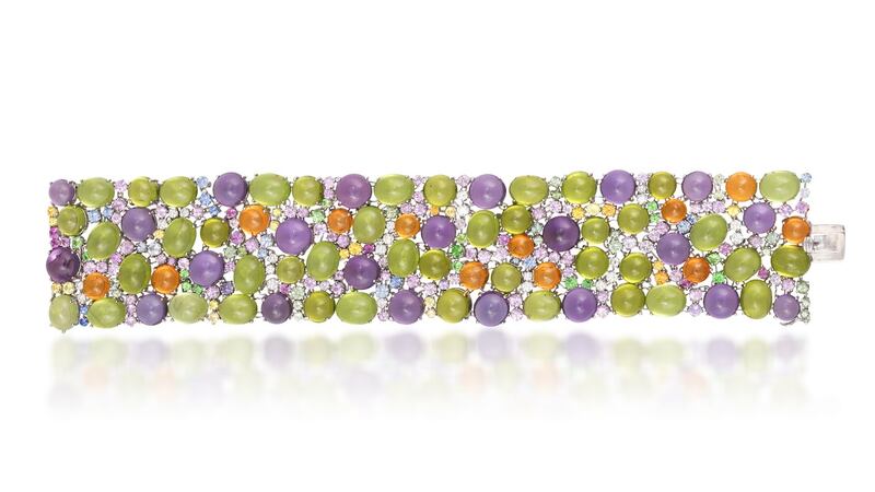 Lot 142 diamond and coloured stone bracelet (€12,000 - €18,000)