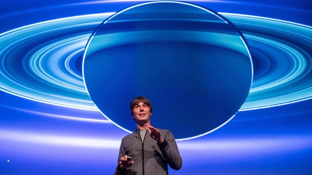 Physicist Brian Cox speaking at EirGrid’s launch of its new five-year strategy. Photograph: Naoise Culhane