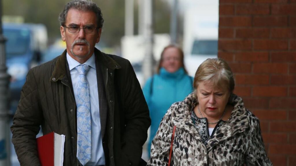 Edmund and Karen O’Mahony, from Blarney, Co Cork, leaving the Four Courts. Photograph: Collins