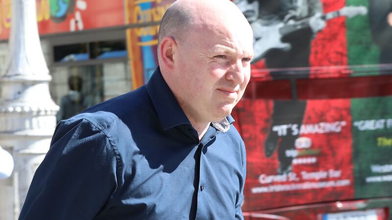 Damien McCabe pictured leaving the Four Courts after giving evidence in a Circuit Civil Court action for damages taken by Michelle Walsh. Photograph: Collins Courts.