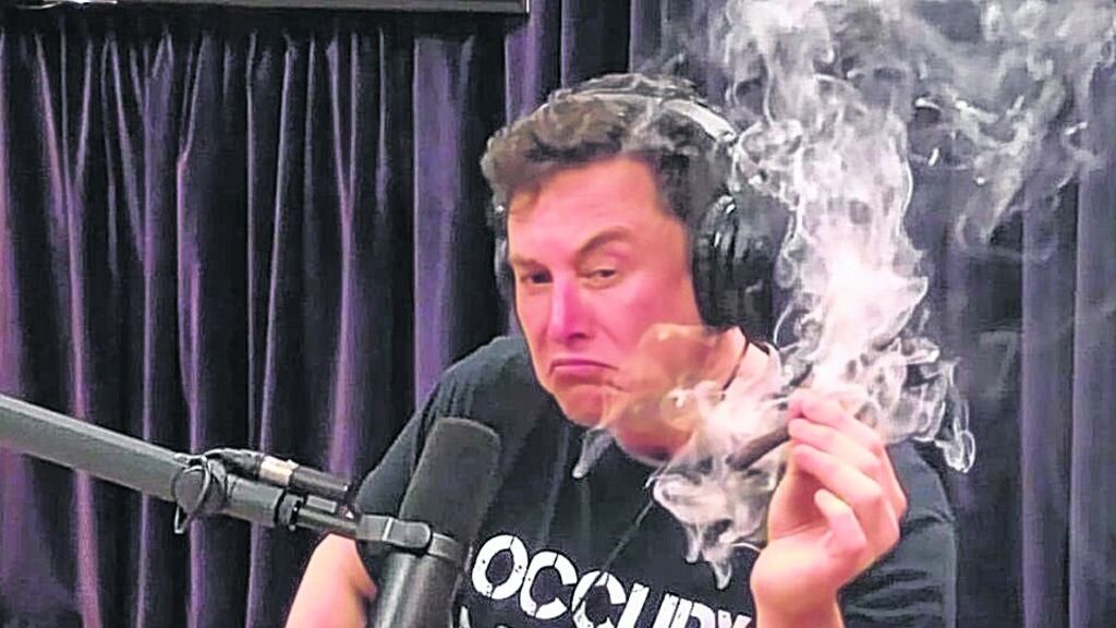 Tesla founder smokes marijuana during an online interview.