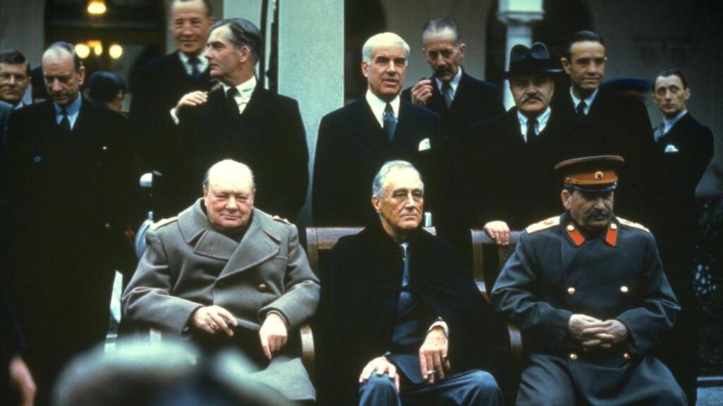 Winston Churchill, Franklin Delano Roosevelt and Joseph Stalin at the Yalta Conference. Photograph: HULTON GETTY