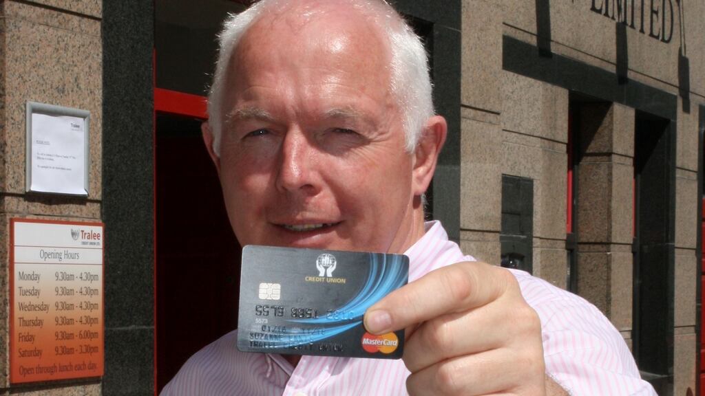 Fintan Ryan, chairperson of DCG Card Services and chief executive of Tralee Credit Union, with the proposed Mastercard debit card. “We’re not for profit and we’re not looking to make anything out of the card. That’s the advantage of it,” he said.