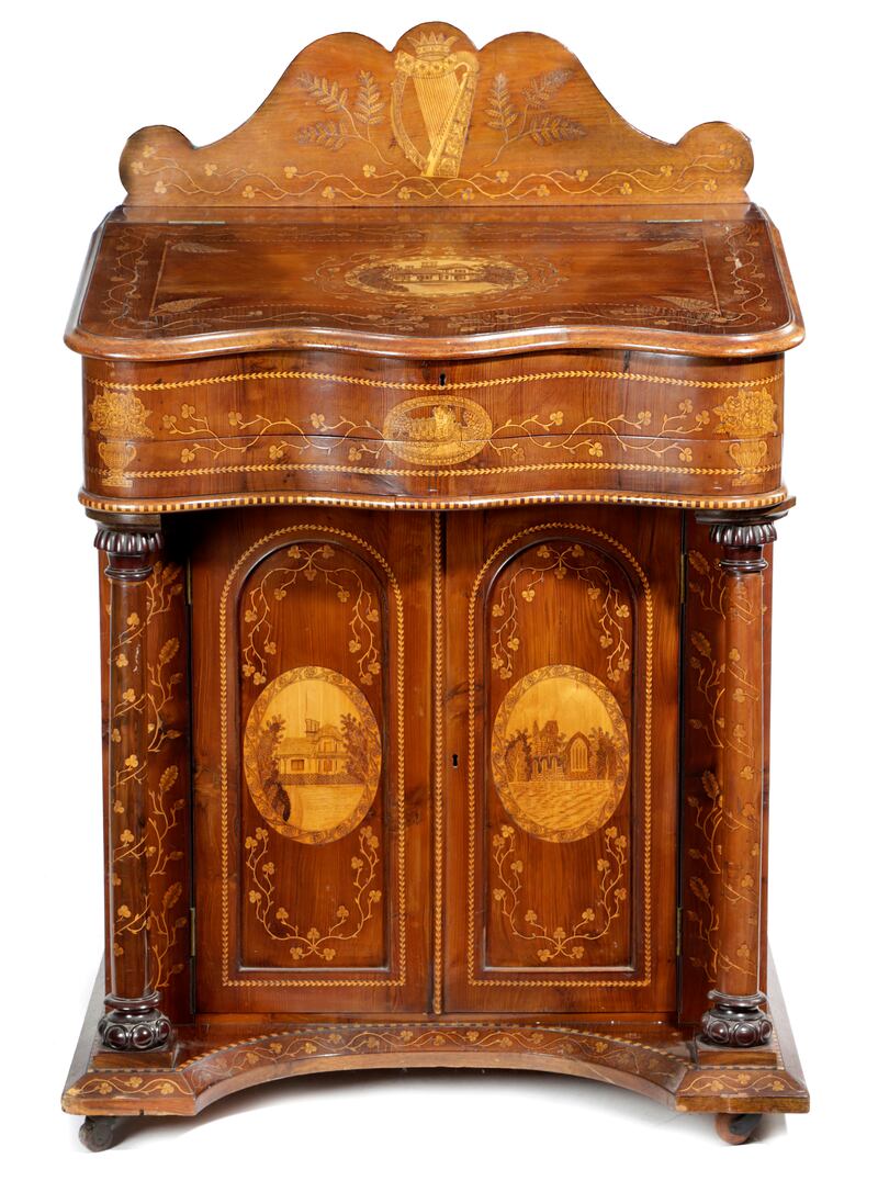 Victorian writing desk by Dublin furniture maker Arthur Jones (£4,000-£6,000), at auction in Woolley & Wallis’s Furniture and Collections sale in Salisbury on April 10th