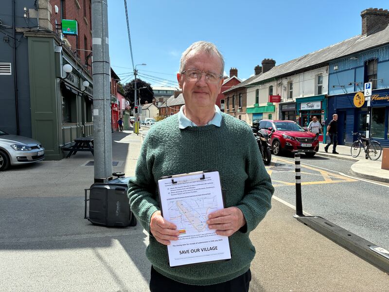 Liam Coughlan of Save Dundrum Village Action Committee on Main Street, Dundrum. Photograph: Kate Byrne