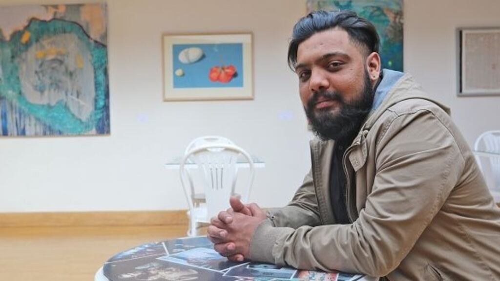 Vekash Khokhar at the Backstage Theatre, Longford. The space has become a lifeline for him. Photograph: Lorraine Teevan