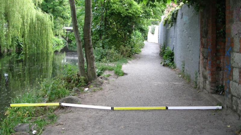 Tight fit: one of Dodder Action group’s examples of the four-metre width of the proposed greenway