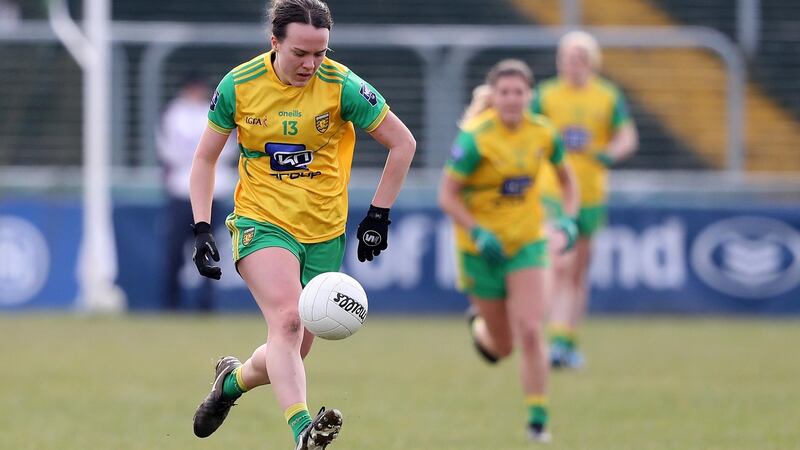 Ciara Grant in action for Donegal during a Lidl Ladies National Football League Division 1 game against Kerry at MacCumhaill Park in Ballybofey. Photograph: Tommy Dickson/Inpho