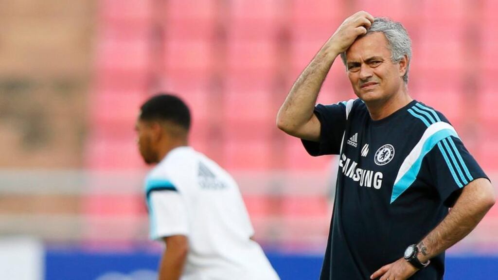 According to reports, Mourinho was caught on a speed camera doing 60mph in a 50mph zone. Photograph: EPA/RUNGROJ YONGRIT
