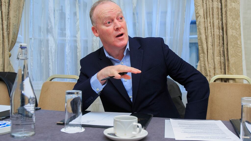 Conor Lenihan at the announcement that he wishes to be selected by Fianna Fáil to be its candidate in the upcoming European Election. Photograph: Gareth Chaney Collins