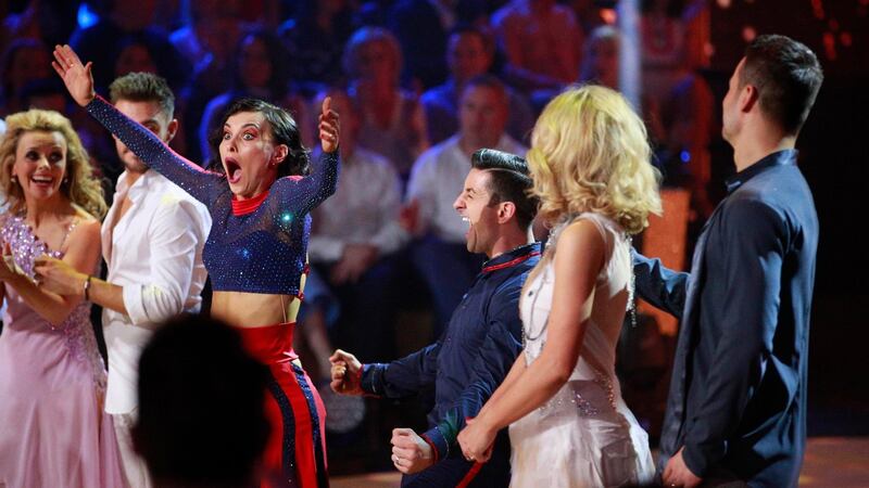 Pictured above celebrating their win of Dancing with the Stars on Sunday evening are Aidan O’Mahony and Valeria Milova. Photograph: Nick Bradshaw