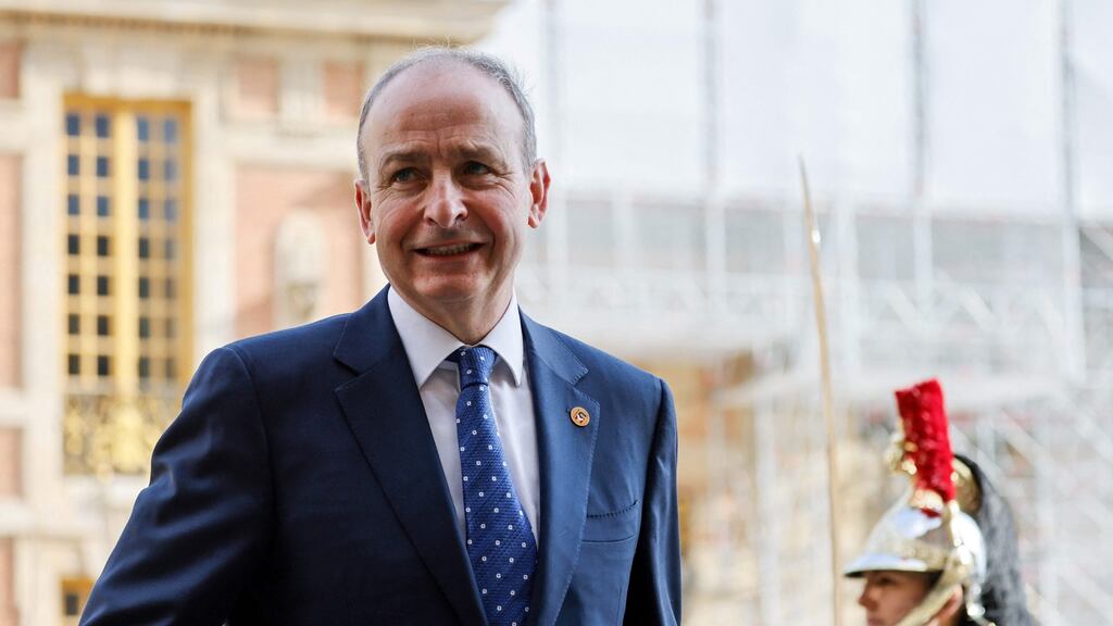 Micheal Martin at the Palace of Versailles where he acknowledged that there is no end in sight to a war that is having a profound impact on the wider continent. Photograph: Ludovic Marin / AFP via Getty Images