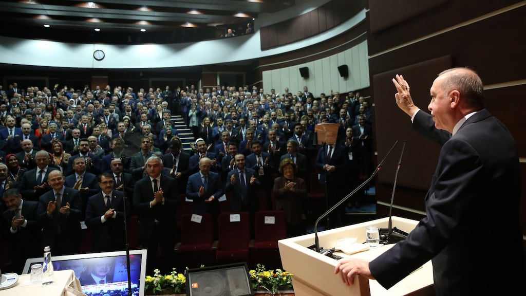 Turkey’s President Recep Tayyip Erdogan speaking in Ankara on December 26th, 2019. Photograph: Murat Kula/Turkish Presidential Press Service/AFP/Getty