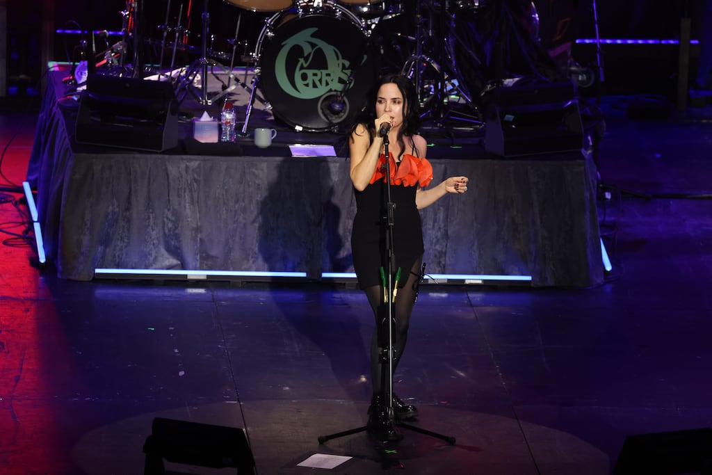 Andrea Corr of The Corrs performing at 3Arena, Dublin. Photograph: Dara Mac Dónaill/The Irish Times