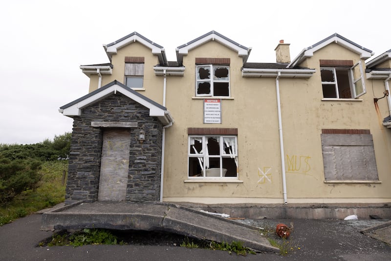 Boarded-up homes in Radharc An Seascan estate in Dungloe, Co Donegal. Photograph: Joe Dunne