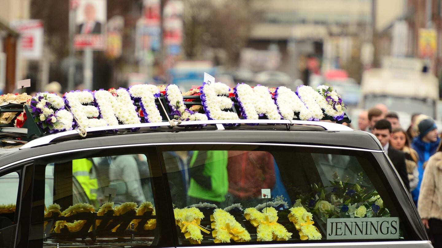 The funeral of Eddie Hutch at the Church of Our Lady of Lourdes on Sean Mc Dermott Street, Dublin.