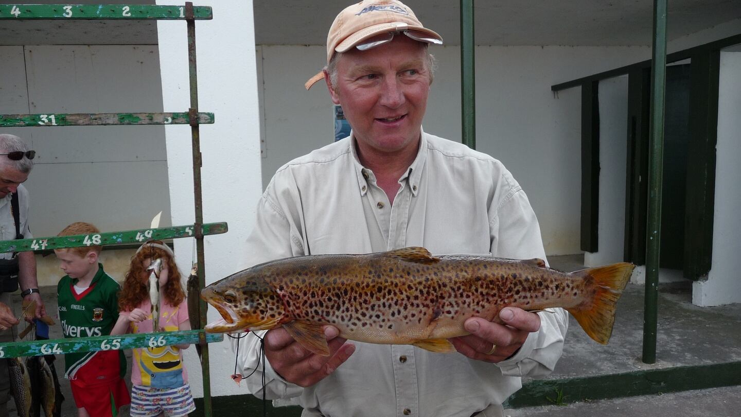 Alan Lutton with the heaviest fish in the Lough Conn competition.
