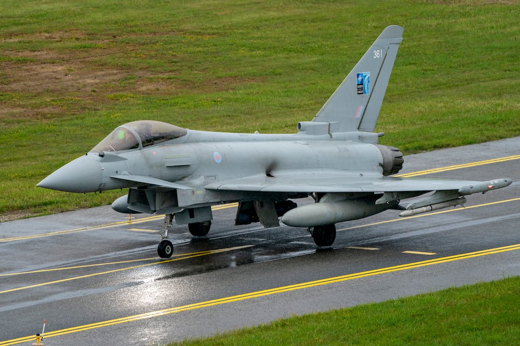 An RAF Eurofighter Typhoon jet. Ireland has been warned that although it enjoys RAF protection, Britain will prioritise its own skies. Photograph: PA