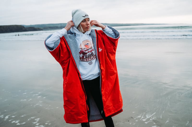 Wild Atlantic Surf Co changing robe in red