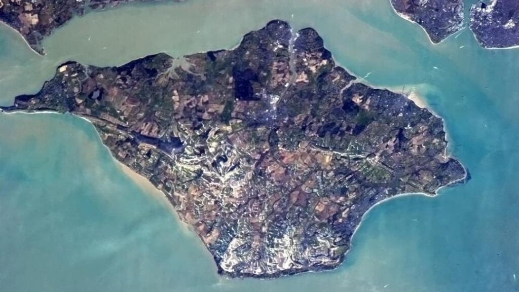 The body was found at Yaverland Beach, Sandown on the Isle of Wight. Photograph: Nasa/Wikimedia Commons