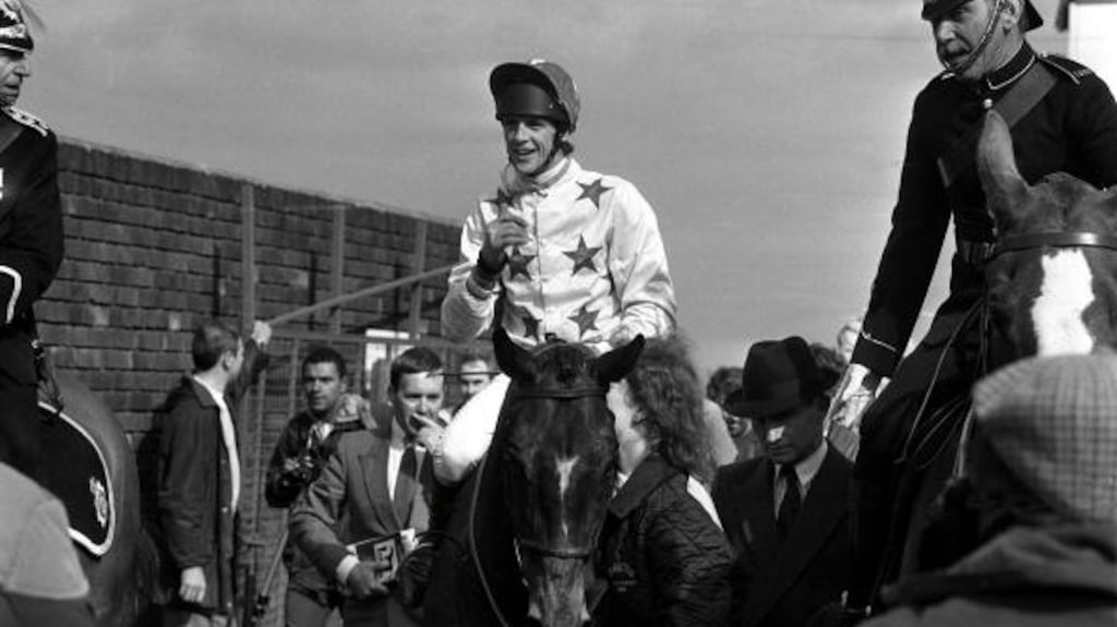 Brendan Powell on his horse Rhyme ‘n’ Reason is led to the winners enclosure after the 1988 Grand National. Photograph: Bob Thomas/Getty Images