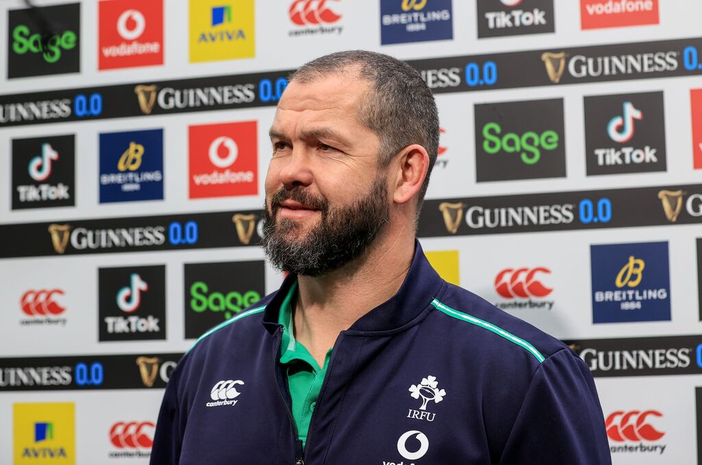 Ireland head coach Andy Farrell will name his training squad for the Rugby World Cup this afternoon. Photograph: Dan Sheridan/Inpho