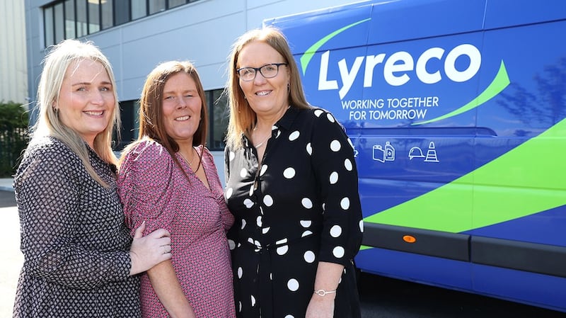 Michelle Larkin (right), customer care manager, with her sisters and colleagues Sarah McHugh, senior customer service operator, and Claire McHugh, despatch supervisor