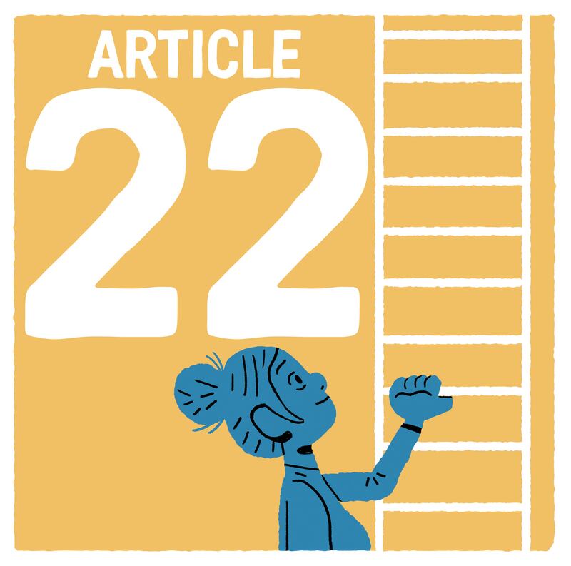 The society in which you live should help you to develop and to make the most of all the advantages (culture, work, social welfare) that are offered to you and to all the men and women in your country.