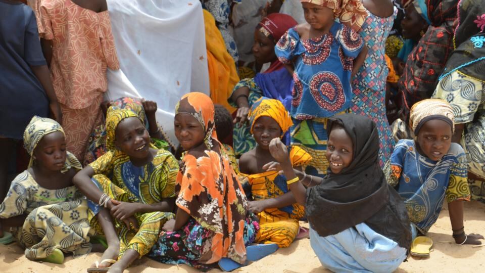 Nigerian children at a  refugee camp after fleeing fighting between the Nigerian army and   Boko Haram. Photograph:  Boureima Hama/AFP/Getty Images)