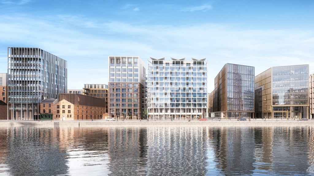 A computer generated image of the Project Waterfront development.