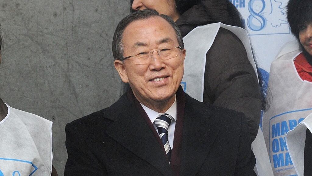 United Nations secretary-general Ban Ki-moon said today that the alleged use of chemical weapons in Syria would constitute a ‘crime against humanity’ . Photograph: Jamie McCarthy/Getty Images