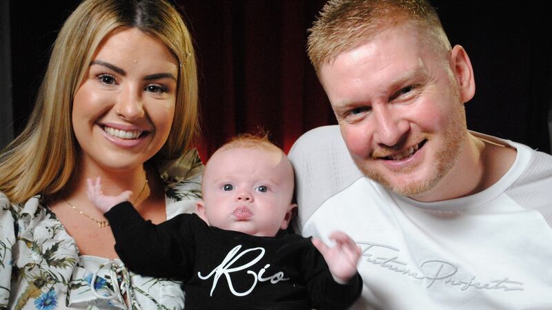 Michelle and Clive with baby RIo in The Rotunda