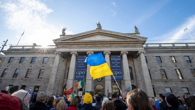 O’Connell Street, Dublin Protest against the Russian war in Ukraine. Photo: Tom Honan