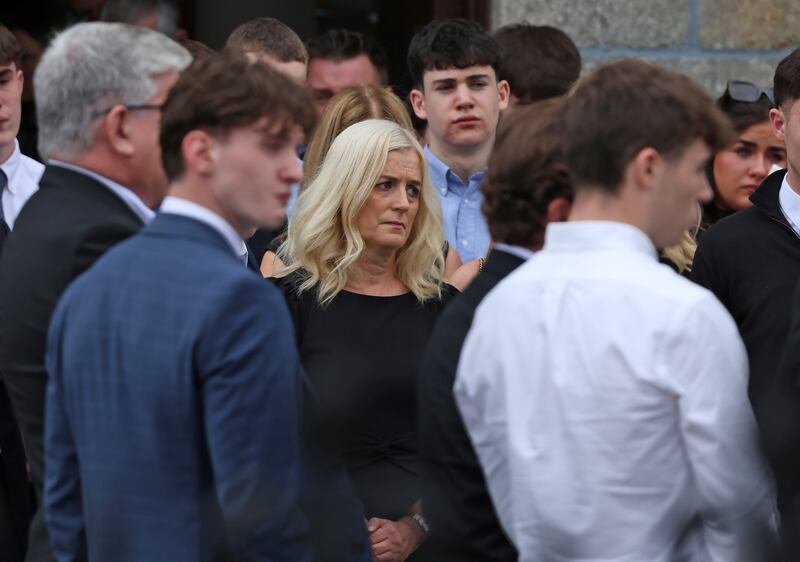 Martha Nolan-O'Slatarra's mother, Elma, leaving the Cathederal of the Assumption in Carlow following her daughter's funeral Mass on Wednesday. Photograph: Colin Keegan/ Collins