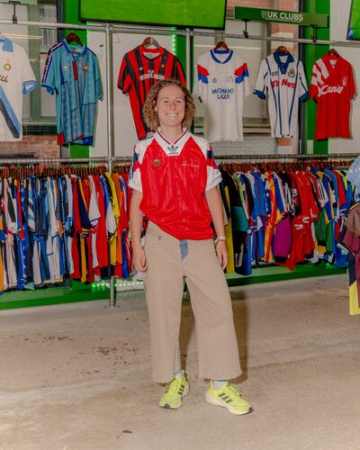 Elia Husmann, in the Classic Football Shirts store in Manchester. Photograph: Jack Roe/The New York Times